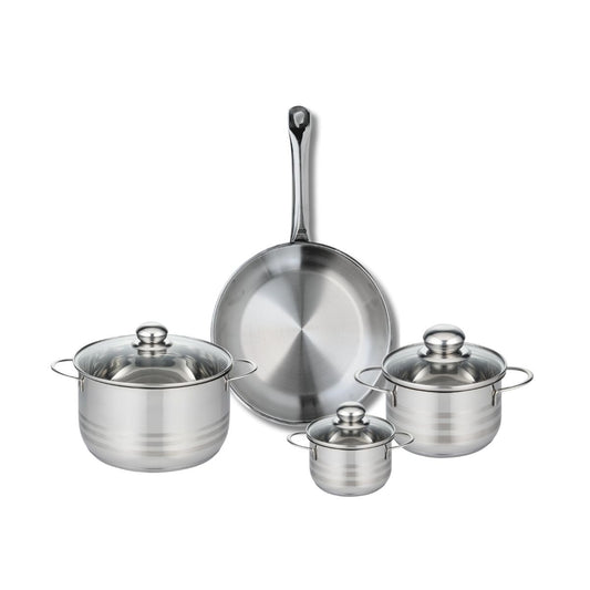 Ensemble de 1 Poêle de cuisson 28 cm et 3 faitouts 12, 16 et 20 cm Elo Profi Brillant