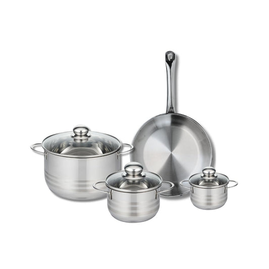 Ensemble de 1 Poêle de cuisson 28 cm et 3 faitouts 12, 16 et 24 cm Elo Profi Brillant