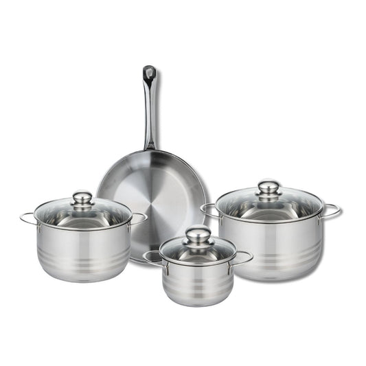 Ensemble de 1 Poêle de cuisson 28 cm et 3 faitouts 16, 20 et 24 cm Elo Profi Brillant