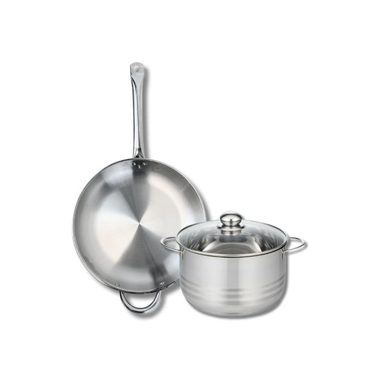 Ensemble de 1 Poêle de cuisson 32 cm et 1 faitout 24 cm Elo Profi Brillant