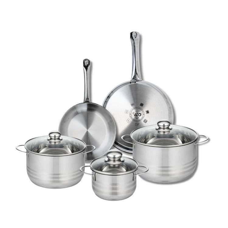 Ensemble de 2 Poêles de cuisson 24 et 28 cm et 3 faitouts 16, 20 et 24 cm Elo Profi Brillant