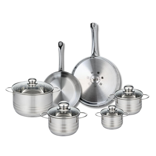 Ensemble de 2 Poêles de cuisson 24 et 28 cm et 4 faitouts 12, 14, 16 et 20 cm Elo Profi Brillant