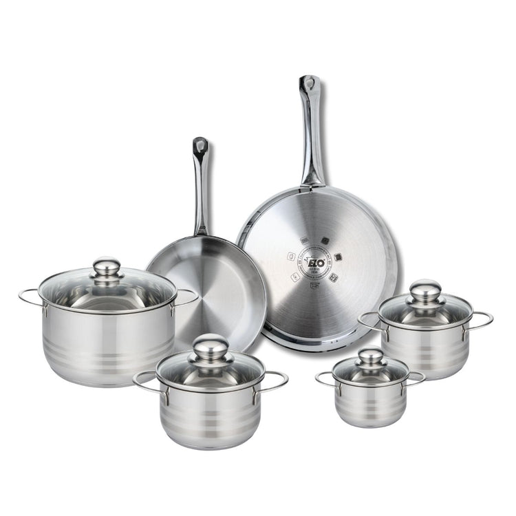 Ensemble de 2 Poêles de cuisson 24 et 28 cm et 4 faitouts 12, 14, 16 et 20 cm Elo Profi Brillant
