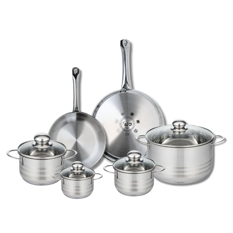 Ensemble de 2 Poêles de cuisson 24 et 28 cm et 4 faitouts 12, 14, 16 et 24 cm Elo Profi Brillant