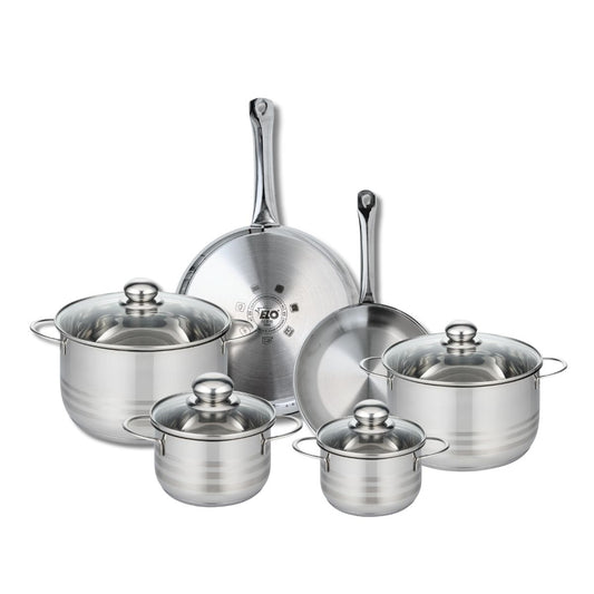 Ensemble de 2 Poêles de cuisson 24 et 28 cm et 4 faitouts 14, 16, 20 et 24 cm Elo Profi Brillant