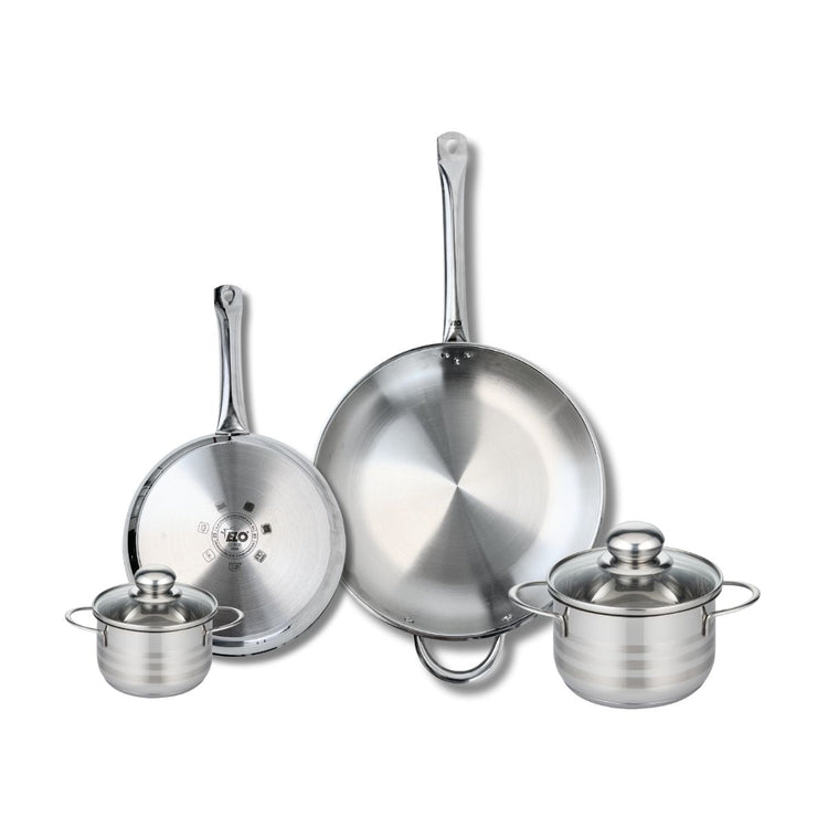 Ensemble de 2 Poêles de cuisson 24 et 32 cm et 2 faitouts 12 et 16 cm Elo Profi Brillant