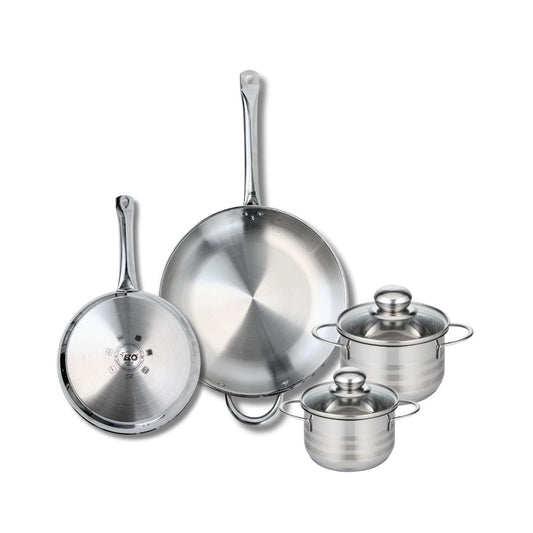 Ensemble de 2 Poêles de cuisson 24 et 32 cm et 2 faitouts 14 et 16 cm Elo Profi Brillant
