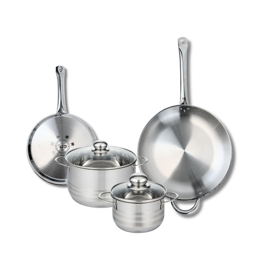 Ensemble de 2 Poêles de cuisson 24 et 32 cm et 2 faitouts 16 et 20 cm Elo Profi Brillant