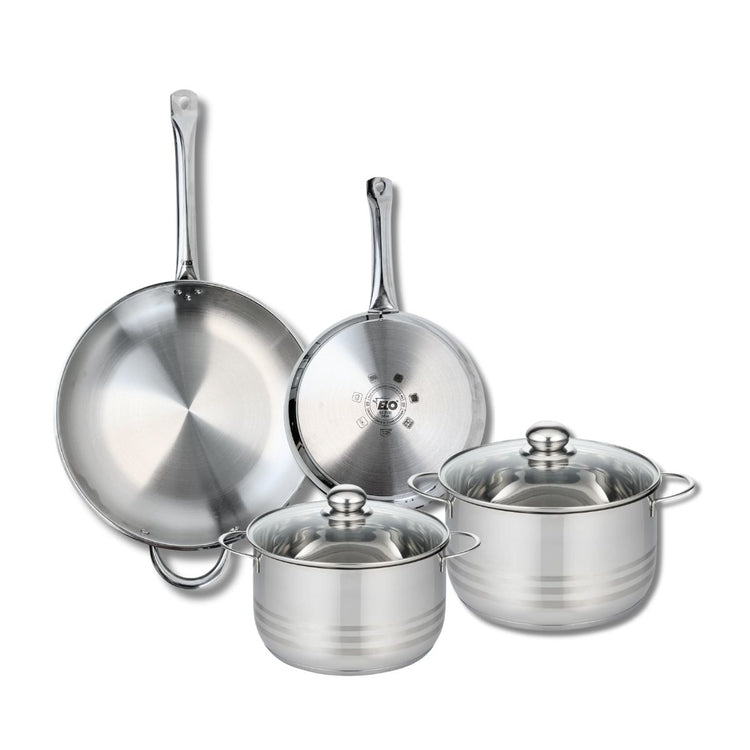 Ensemble de 2 Poêles de cuisson 24 et 32 cm et 2 faitouts 20 et 24 cm Elo Profi Brillant