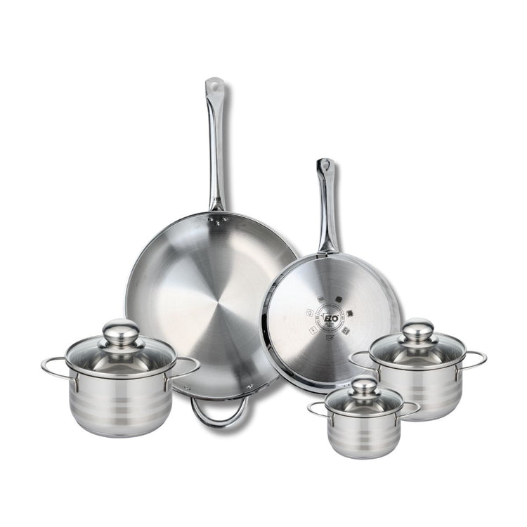 Ensemble de 2 Poêles de cuisson 24 et 32 cm et 3 faitouts 12, 14 et 16 cm Elo Profi Brillant