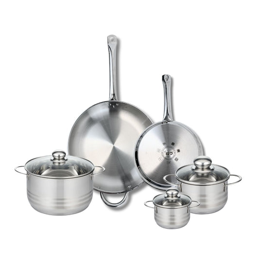 Ensemble de 2 Poêles de cuisson 24 et 32 cm et 3 faitouts 12, 16 et 20 cm Elo Profi Brillant
