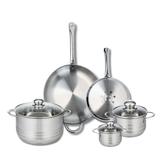 Ensemble de 2 Poêles de cuisson 24 et 32 cm et 3 faitouts 12, 16 et 24 cm Elo Profi Brillant
