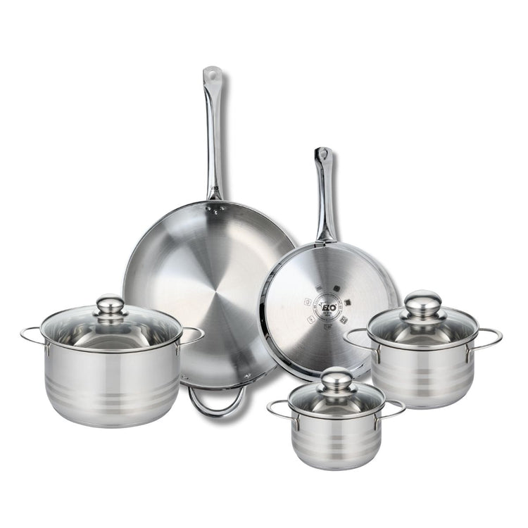 Ensemble de 2 Poêles de cuisson 24 et 32 cm et 3 faitouts 14, 16 et 20 cm Elo Profi Brillant