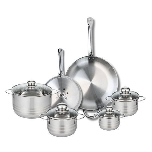 Ensemble de 2 Poêles de cuisson 24 et 32 cm et 4 faitouts 12, 14, 16 et 20 cm Elo Profi Brillant