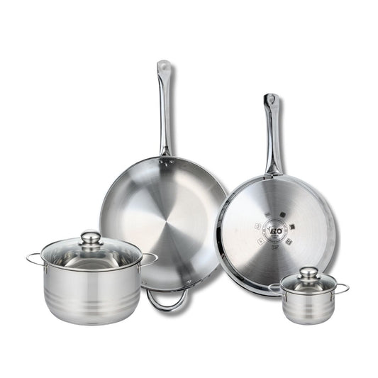 Ensemble de 2 Poêles de cuisson 28 et 32 cm et 2 faitouts 12 et 20 cm Elo Profi Brillant