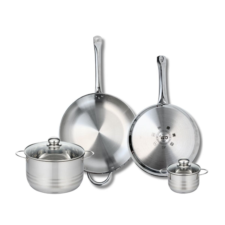 Ensemble de 2 Poêles de cuisson 28 et 32 cm et 2 faitouts 12 et 20 cm Elo Profi Brillant