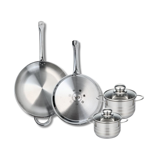 Ensemble de 2 Poêles de cuisson 28 et 32 cm et 2 faitouts 14 et 16 cm Elo Profi Brillant