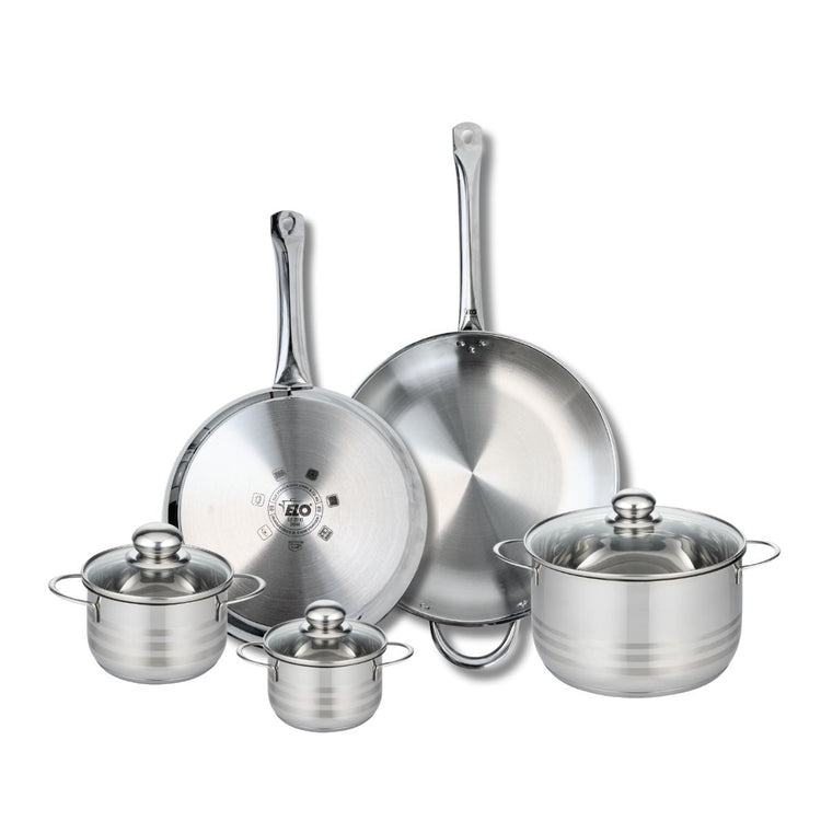 Ensemble de 2 Poêles de cuisson 28 et 32 cm et 3 faitouts 12, 14 et 20 cm Elo Profi Brillant