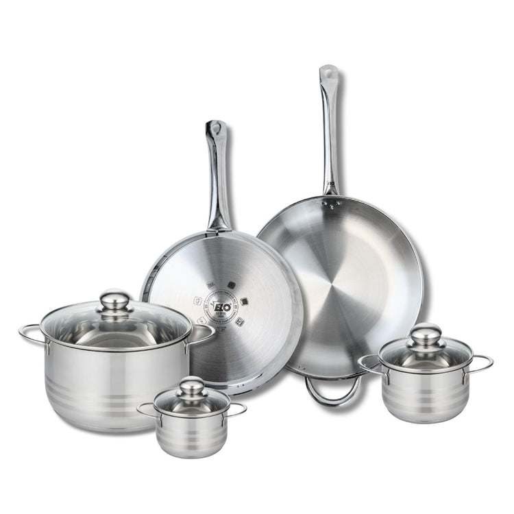 Ensemble de 2 Poêles de cuisson 28 et 32 cm et 3 faitouts 12, 14 et 24 cm Elo Profi Brillant