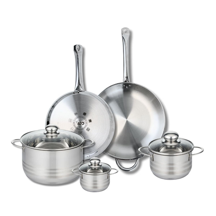 Ensemble de 2 Poêles de cuisson 28 et 32 cm et 3 faitouts 12, 16 et 24 cm Elo Profi Brillant