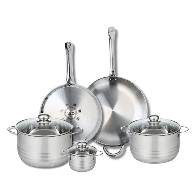 Ensemble de 2 Poêles de cuisson 28 et 32 cm et 3 faitouts 12, 20 et 24 cm Elo Profi Brillant