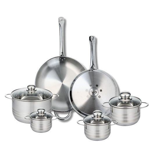 Ensemble de 2 Poêles de cuisson 28 et 32 cm et 4 faitouts 12, 14, 16 et 20 cm Elo Profi Brillant