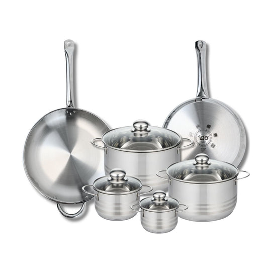 Ensemble de 2 Poêles de cuisson 28 et 32 cm et 4 faitouts 12, 14, 20 et 24 cm Elo Profi Brillant