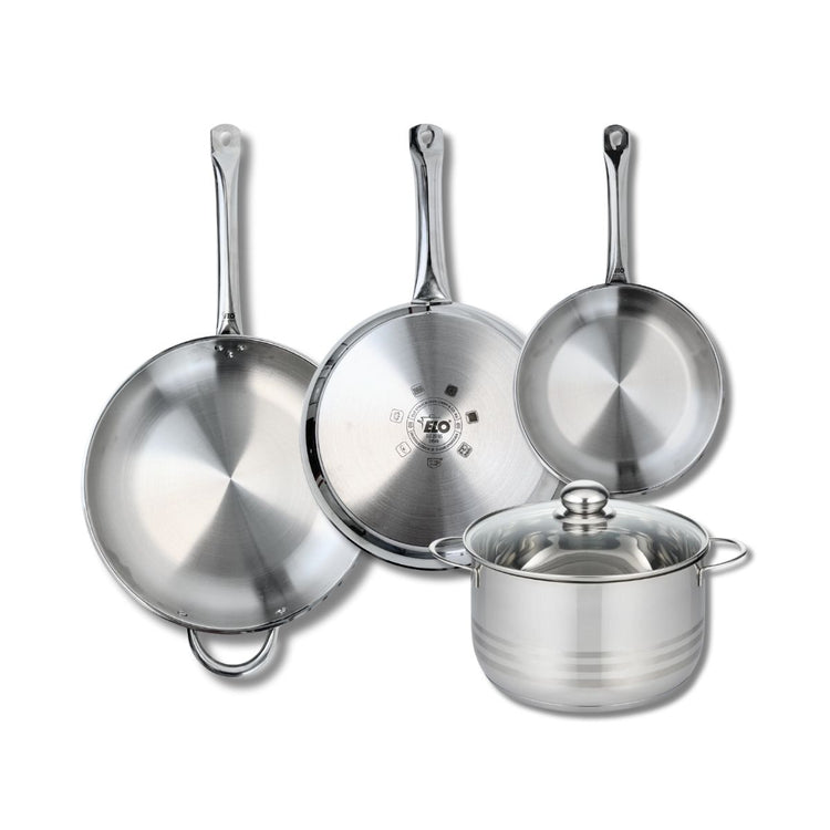 Ensemble de 3 Poêles de cuisson 24, 28 et 32 cm et 1 faitout 24 cm Elo Profi Brillant