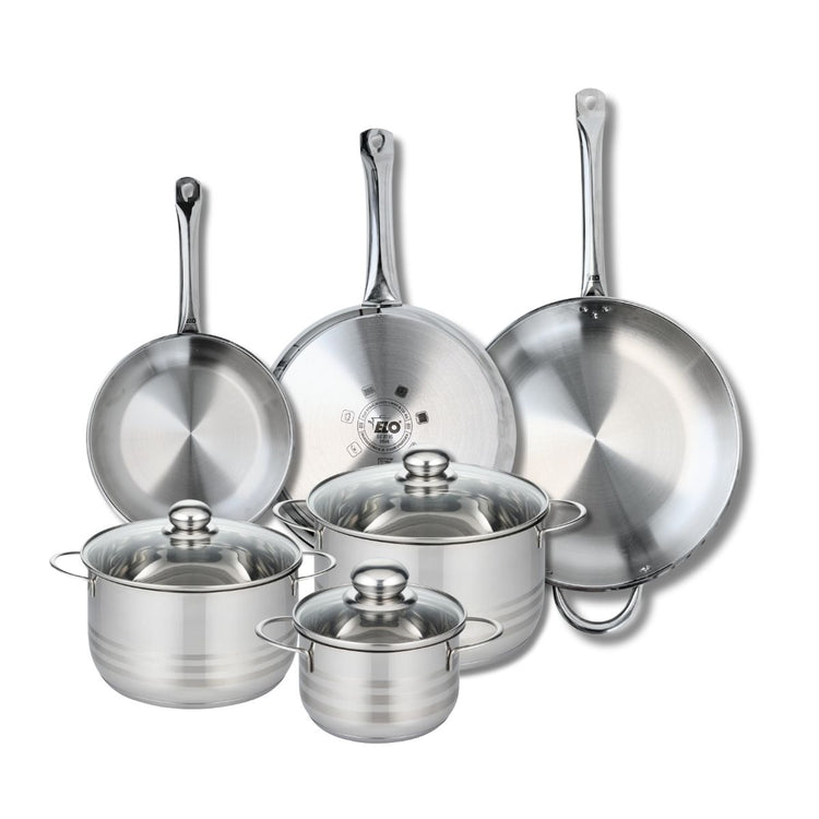 Ensemble de 3 Poêles de cuisson 24, 28 et 32 cm et 3 faitouts 16, 20 et 24 cm Elo Profi Brillant