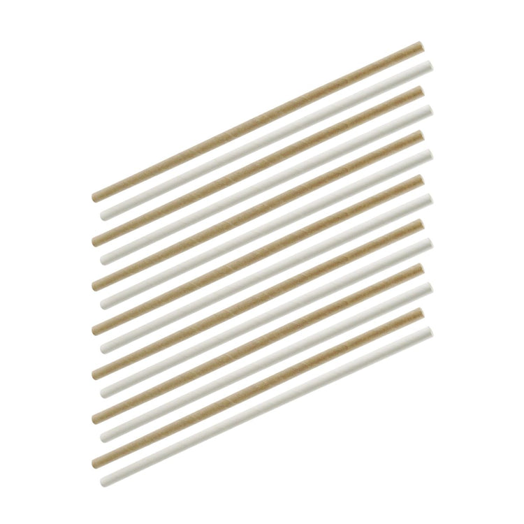 Lot de 60 pailles en papier brun et blanc 24 cm Fackelmann Bar Concept