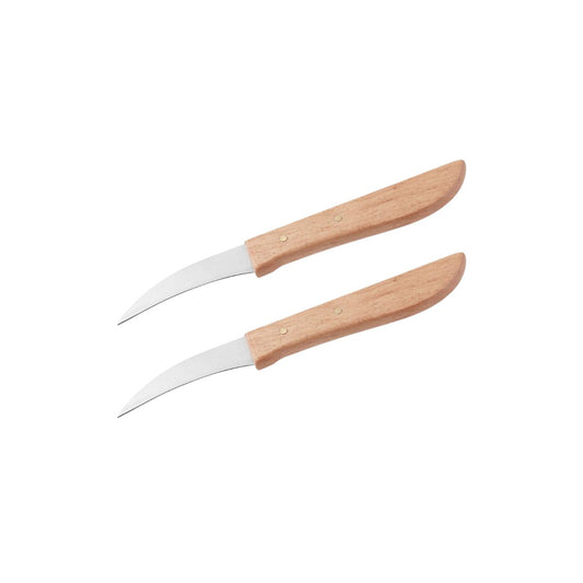 Lot de 2 couteaux de cuisine éplucheur manche en bois 16 cm Nirosta
