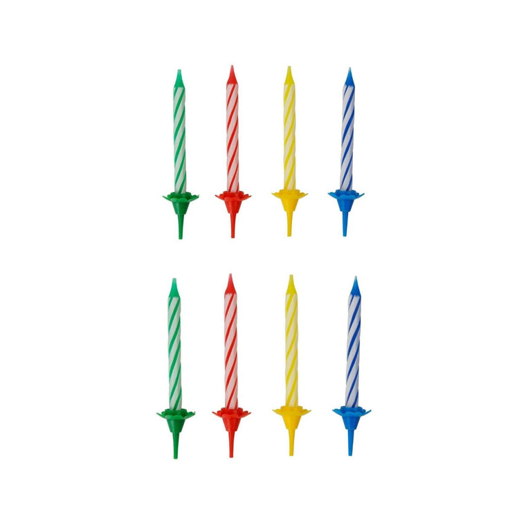 2 Lots de 24 bougies d'anniversaire et 12 bobèches Fackelmann Rio Party