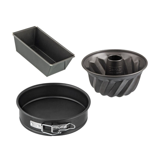 Set de 3 mini moules à cake, charnière et kouglof Zenker Spécial Mini
