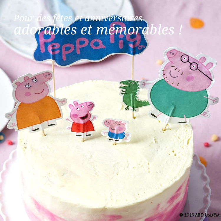 Ensemble de 24 décorations de gâteau d’anniversaire Dr. Oetker Peppa Pig