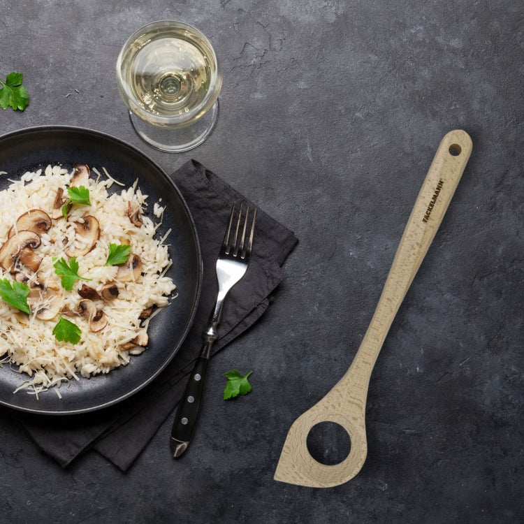 Ensemble de 2 Cuillères de cuisine à risotto en bois FSC Fackelmann