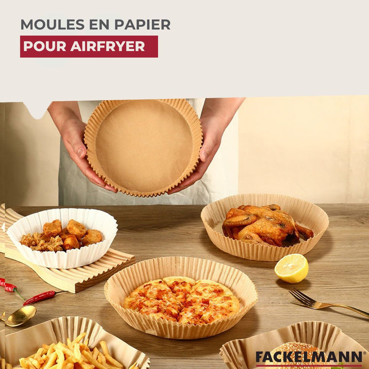 Ensemble de 100 Moules en papier pour air fryer carrés 20 cm Fackelmann Divers