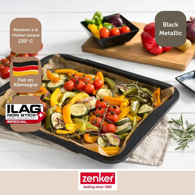 Ensemble de 2 Plaques de four extensible de 35-52 x 32 cm Zenker Black Metallic
