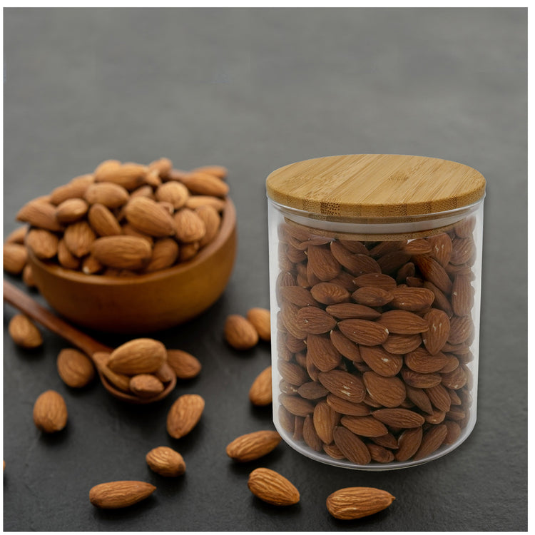 Ensemble de 2 Boîtes de conservation en verre 0,9L avec couvercle en Bambou Fackelmann Eco Friendly