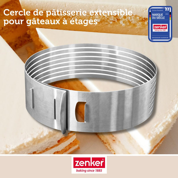 Ensemble de 2 Cercles à pâtisserie pour trancher les gâteaux en étages 26 à 28 cm Zenker Smart Pastry