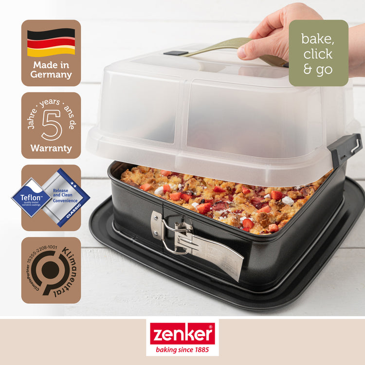 Lot de 2 moules à gâteaux 23/23 cm en acier Zenker Bake Click and Go