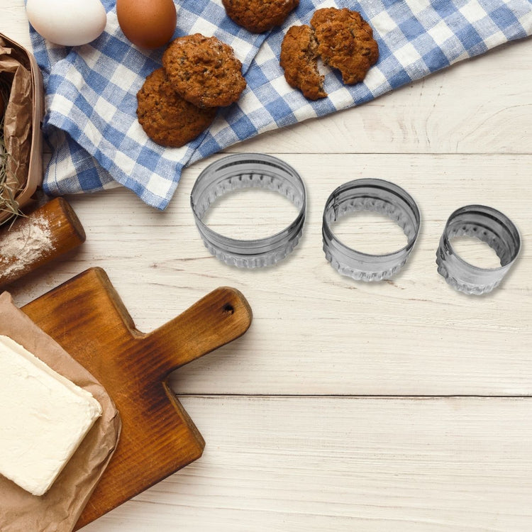 Lot de 3 emporte-pièces ronds et cannelés Zenker