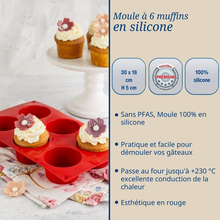 Moule à muffins 6 empreintes Dr.Oetker Silicone
