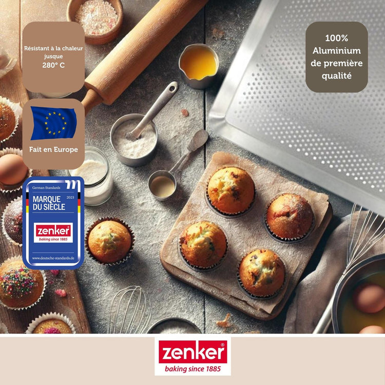 Plaque à pâtisserie perforée 40 x 30 cm en alu 18/10 Zenker Special Cooking