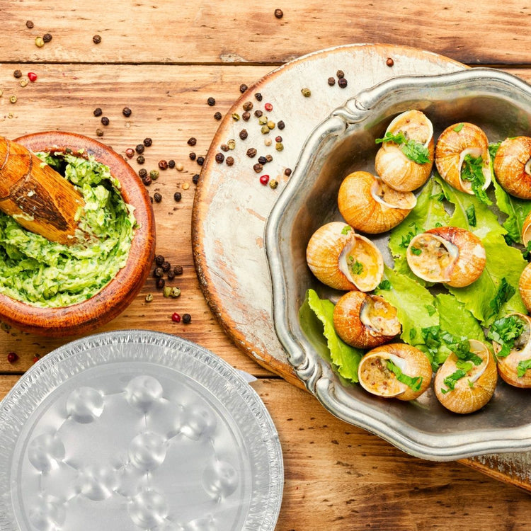 Lot de 10 plats à escargots en aluminium Fackelmann