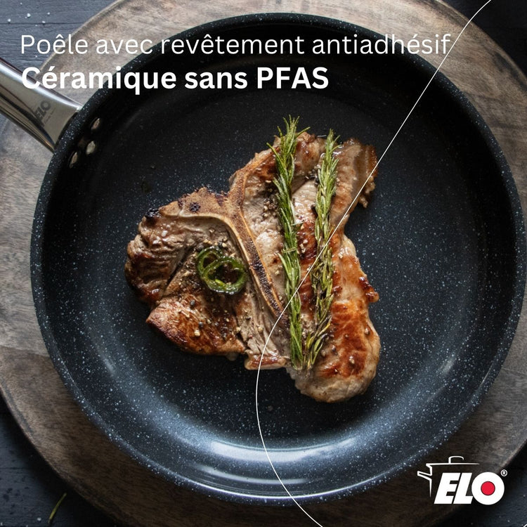 Poêle de cuisson avec revêtement céramique sans PFAS 24 cm Elo Profi Therm Platinum