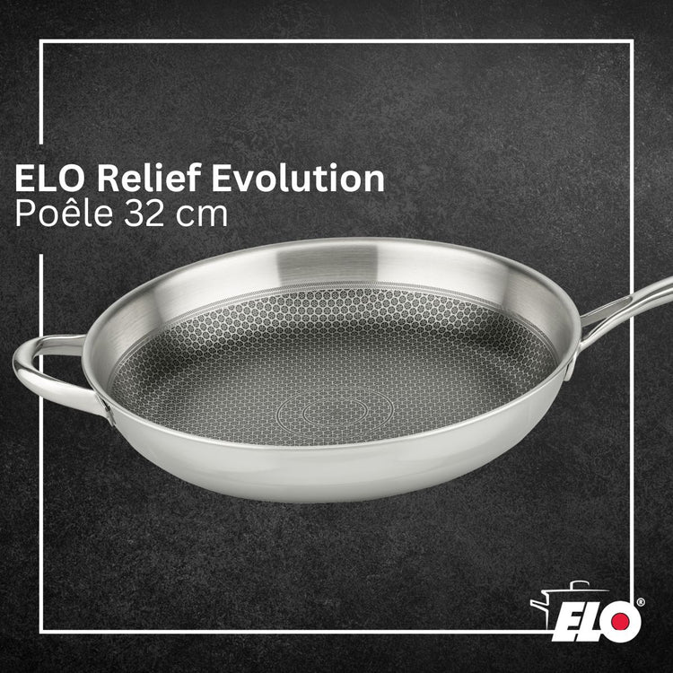Poêle 32 cm en inox 18/10 Elo Relief Evolution