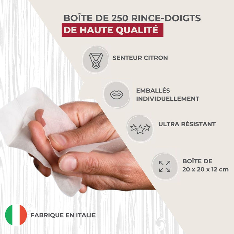 Boîte de 250 rince doigts au citron Fackelmann
