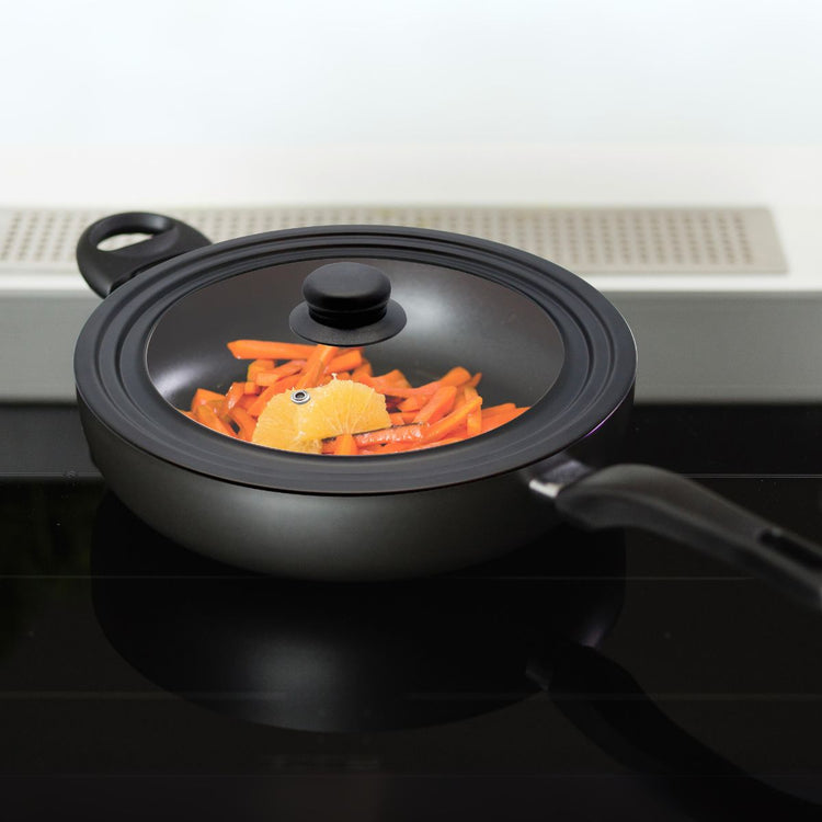 Couvercle de cuisson en verre et acier carbone pour poêles de 16/18/20 cm Elo