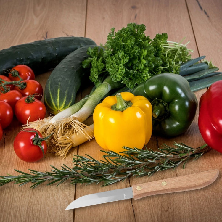 Couteau d'office manche en bois lame de 7,5 cm Nirosta Country