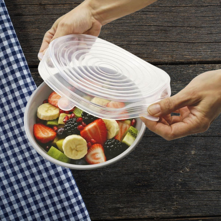 Lot de 6 couvercles de conservation en silicone étirable Fackelmann Basic